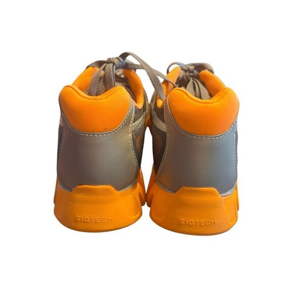 Reebok woman’s 10.5 orange silver zig pulse work athletic shoe composite toe - Picture 3 of 9